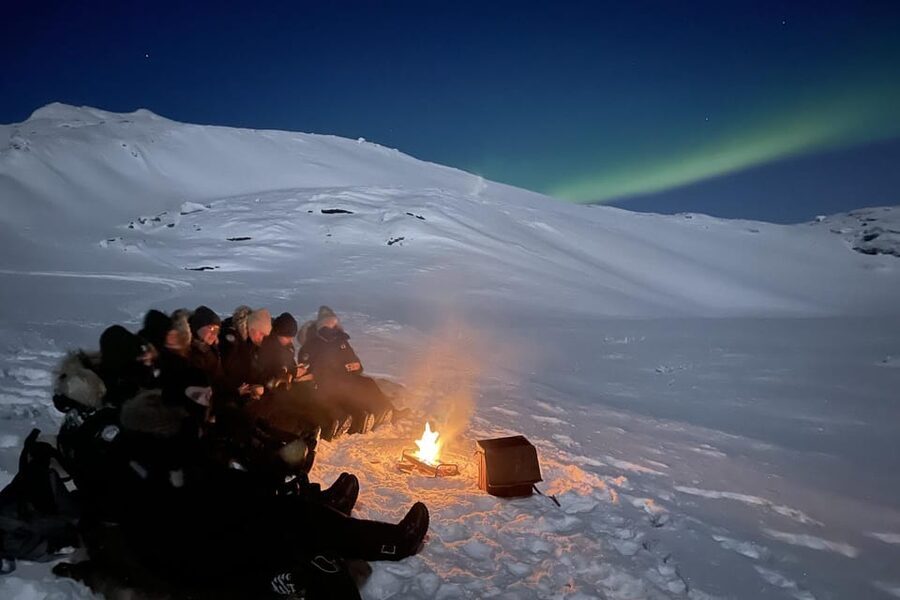 Björkliden/Abisko: Night Sky Snowmobile Tour - Riding from Abisko into the polar night