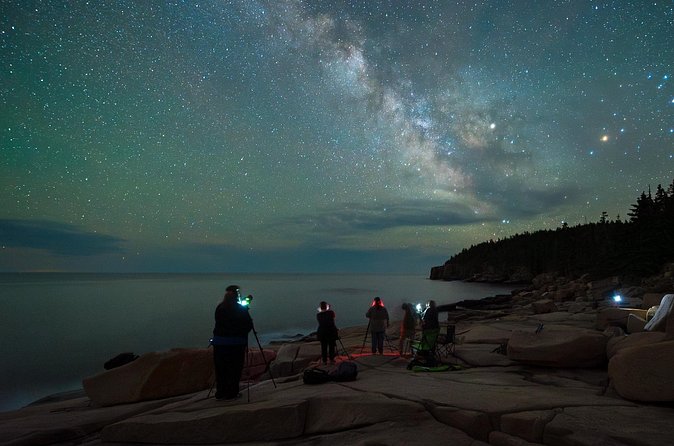 Milky Way Photography Workshop in Acadia National Park - Otter Cliff: bold rock beside the stars