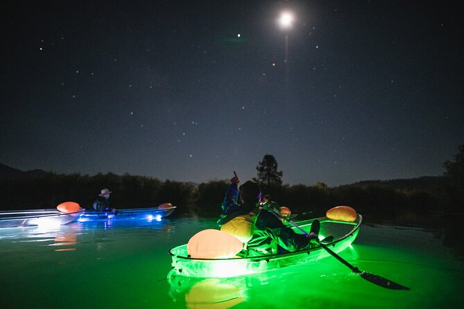 Nighttime LED Stargazing Clear Kayak Tour on Lake Tahoe - The first paddle: instruction, lights, and open water