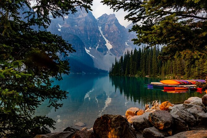 Sunset at Moraine Lake & Stargazing Tour from Canmore/Banff - Morants Curve: a quick railway photo stop