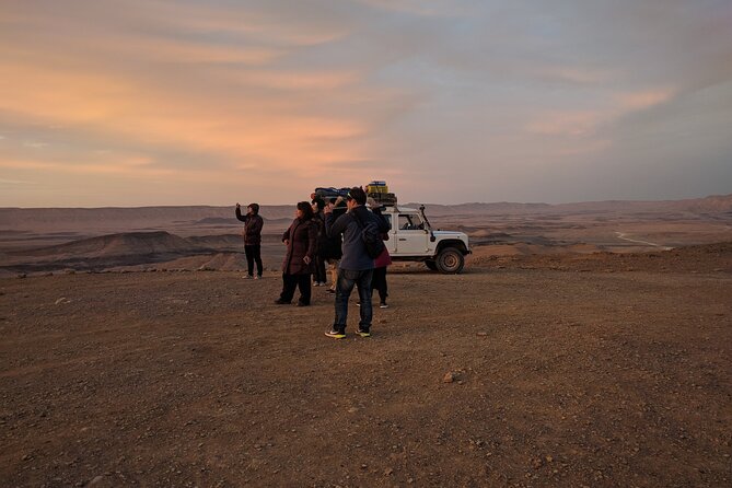Sunset time Ramon Crater Jeep tour, bonfire and stargazing - What the $522 group price means